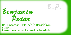 benjamin padar business card